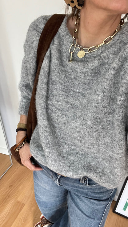 Gilet femme ARMELLE gris coupe ample