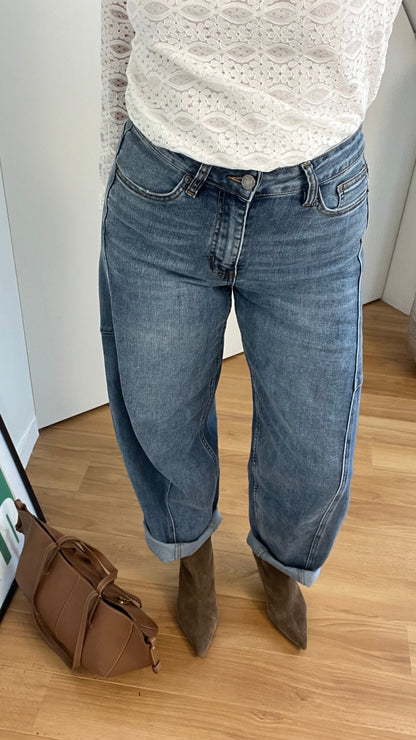 Jean femme coupe ballon OMAR bleu denim