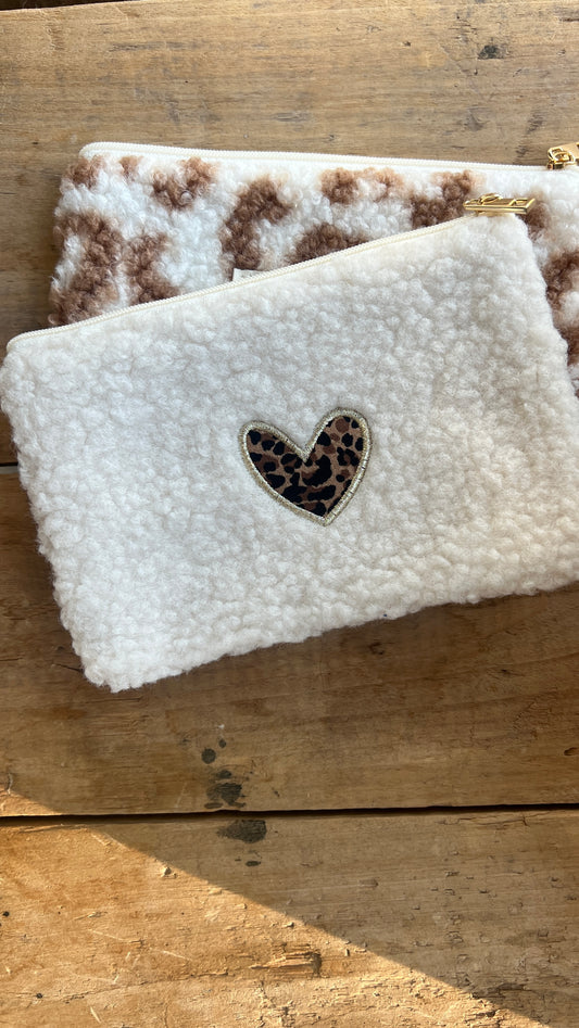 Pochette blanche | "COEUR LEOPARD"