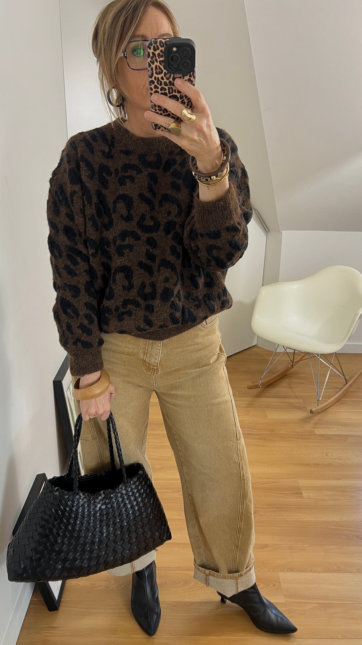 Pull léopard chocolat et noir LOU
