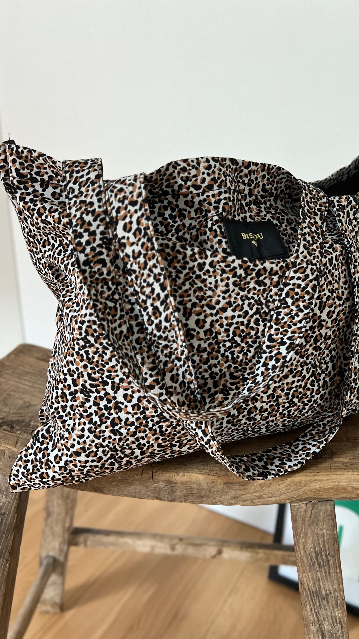 Tote bag léopard blanc