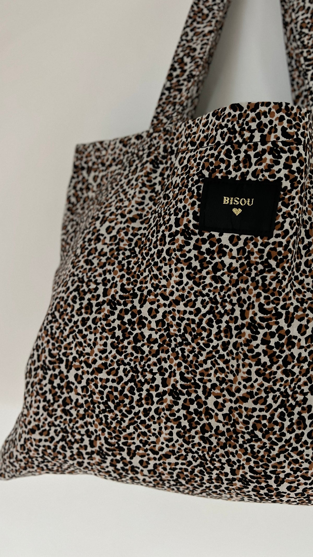 Tote bag blanc à motif léopard