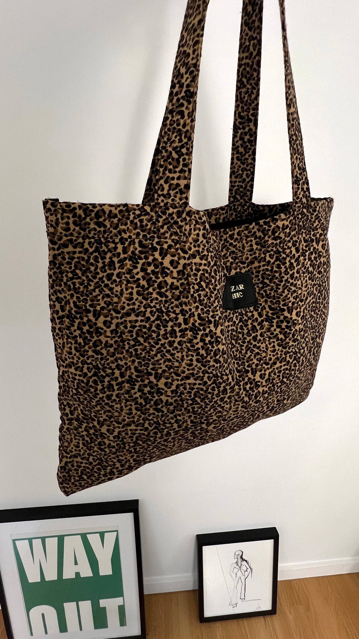 Tote bag léopard chocolat