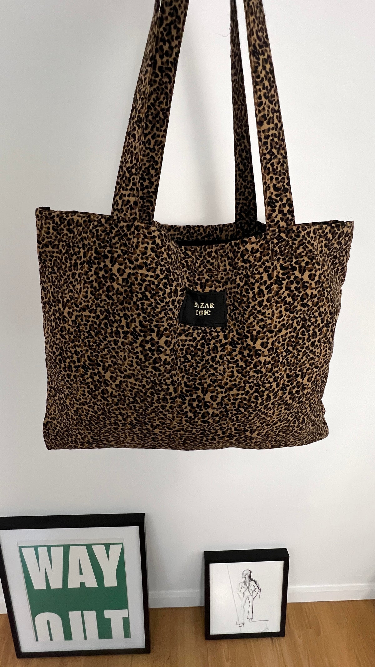 Sac tote bag léopard chocolat tendance